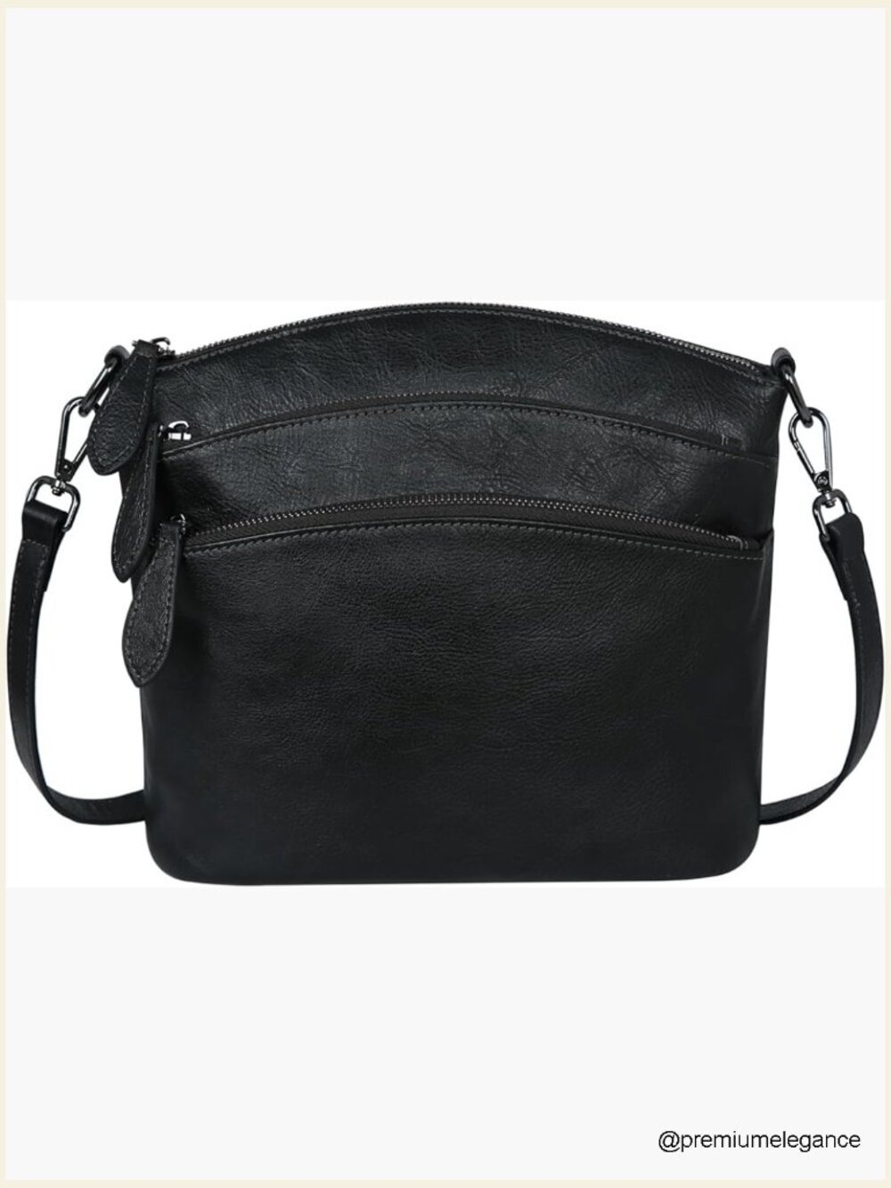 Genuine Leather Crossbody Bag with Multi-Pockets Satchel Purse